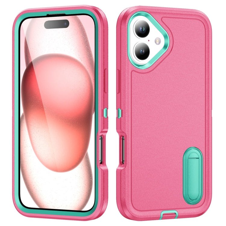 iPhone 16 Series Rugged PC + Silicone Phone Case with Holder