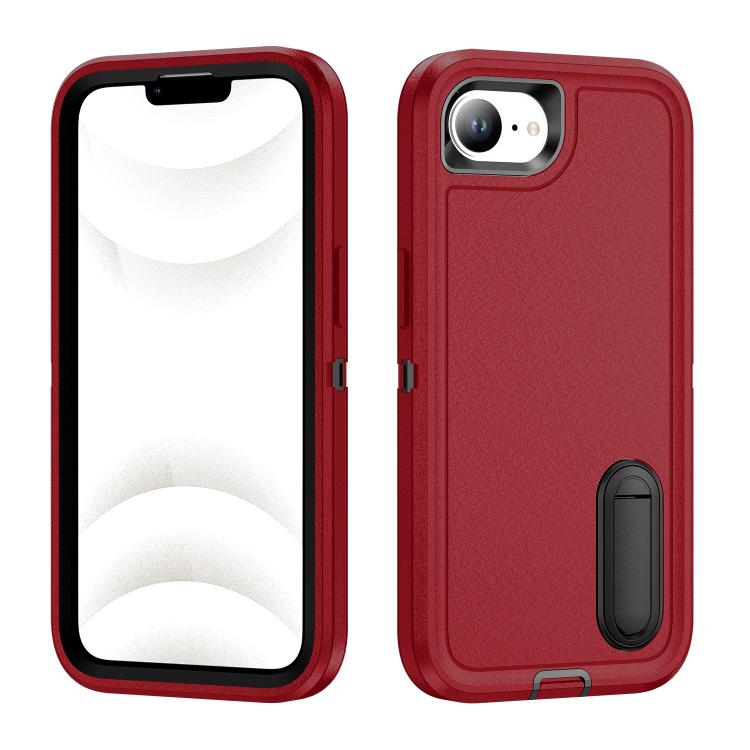 iPhone 16 Series Rugged PC + Silicone Phone Case with Holder
