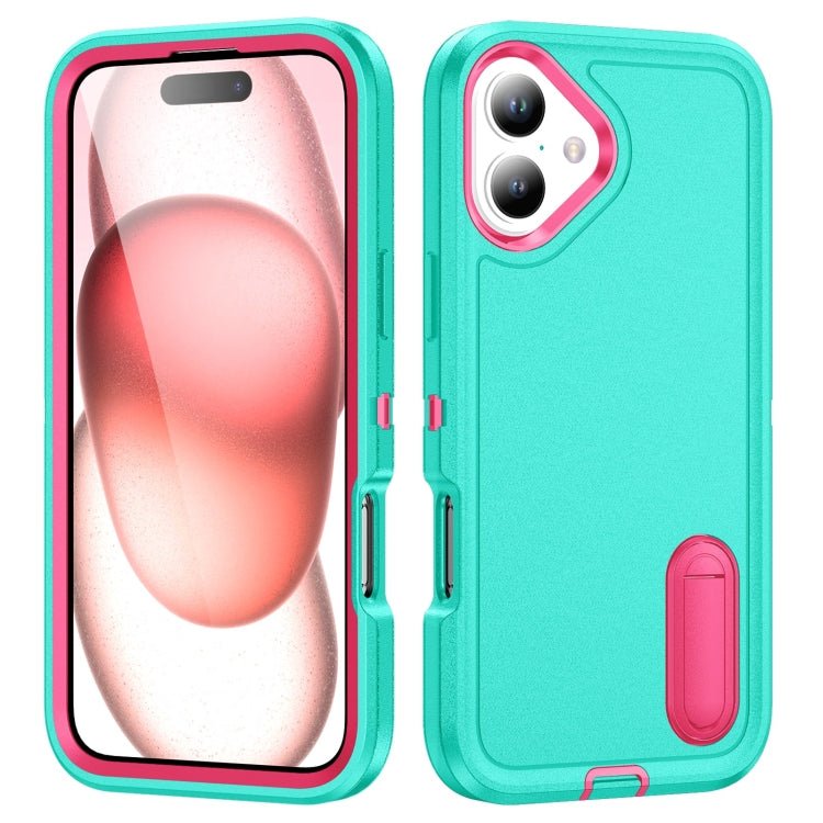 iPhone 16 Series Rugged PC + Silicone Phone Case with Holder