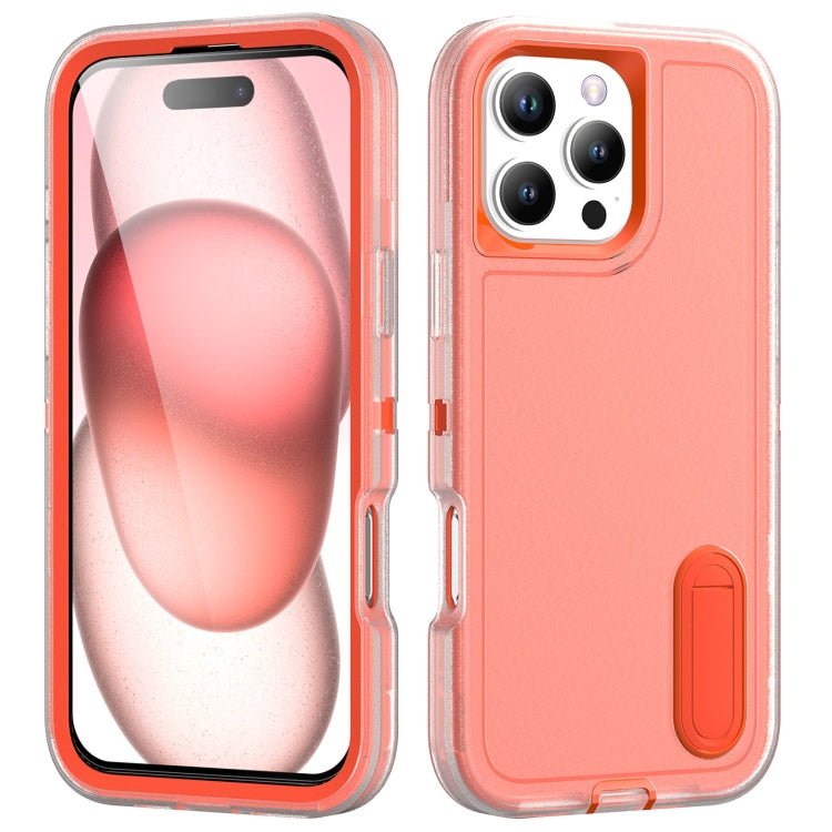 iPhone 16 Series Rugged PC + Silicone Phone Case with Holder