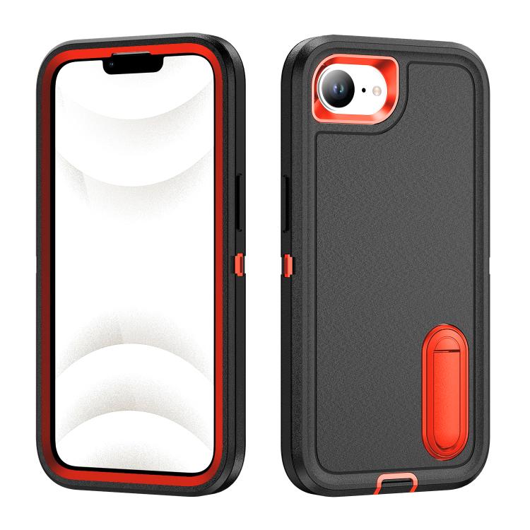 iPhone 16 Series Rugged PC + Silicone Phone Case with Holder