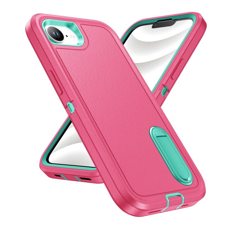 iPhone 16 Series Rugged PC + Silicone Phone Case with Holder
