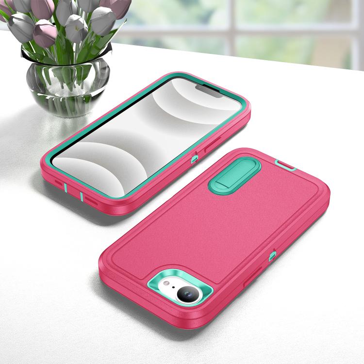 iPhone 16 Series Rugged PC + Silicone Phone Case with Holder