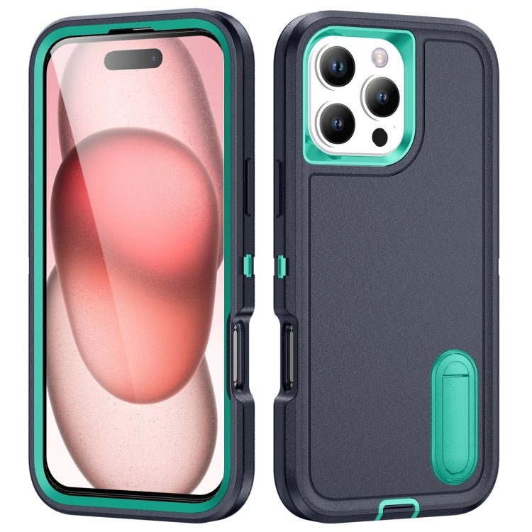 iPhone 16 Series Rugged PC + Silicone Phone Case with Holder