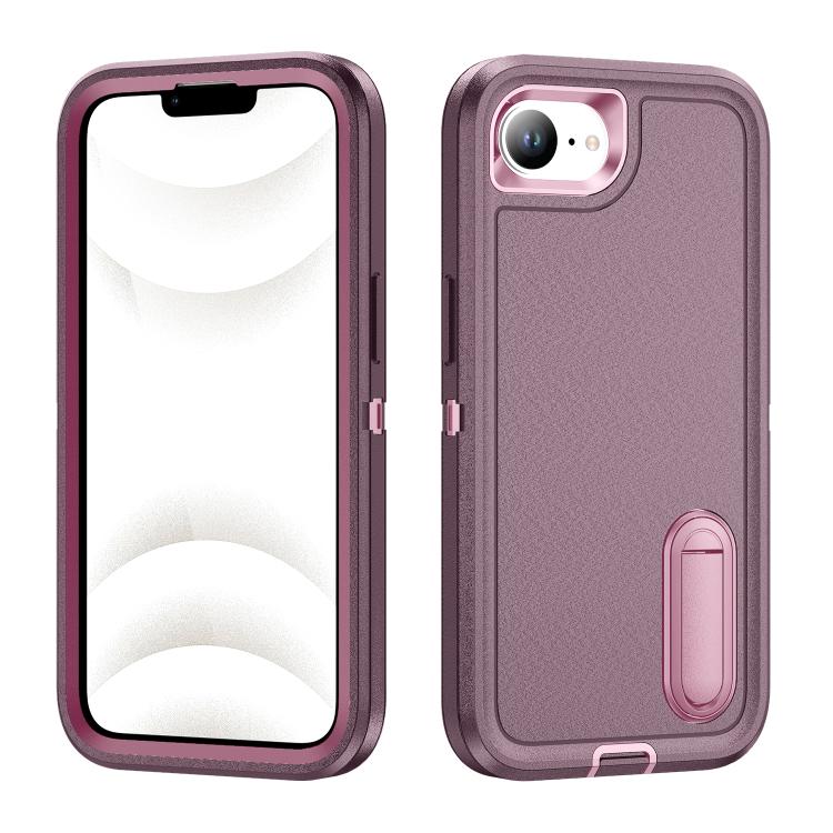 iPhone 16 Series Rugged PC + Silicone Phone Case with Holder