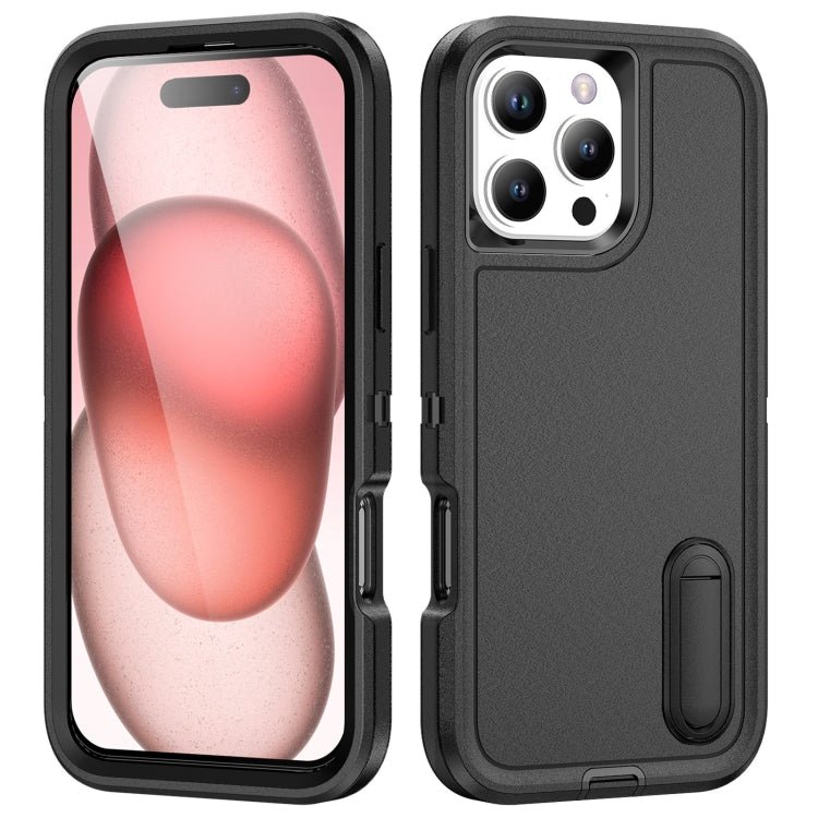 iPhone 16 Series Rugged PC + Silicone Phone Case with Holder