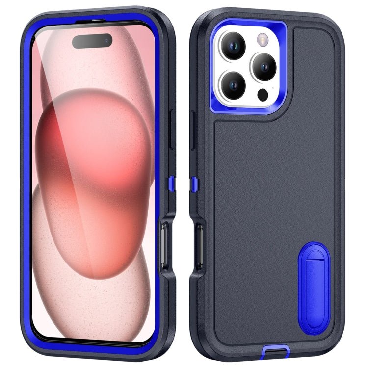 iPhone 16 Series Rugged PC + Silicone Phone Case with Holder