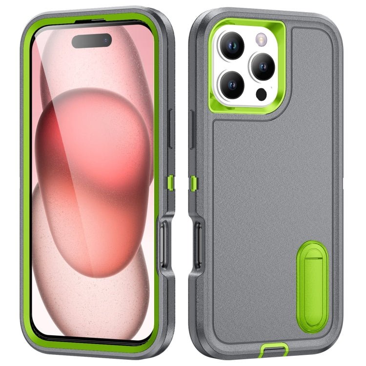 iPhone 16 Series Rugged PC + Silicone Phone Case with Holder
