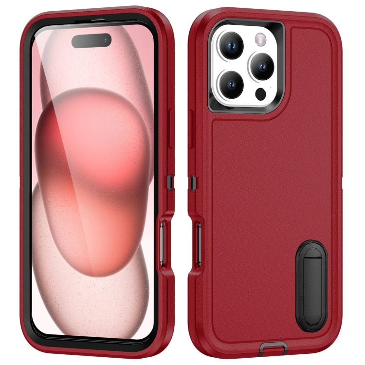 iPhone 16 Series Rugged PC + Silicone Phone Case with Holder