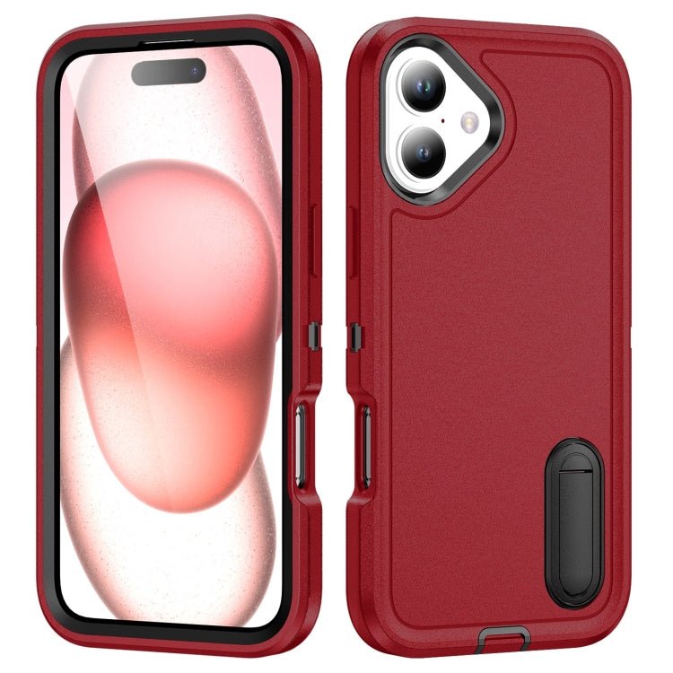 iPhone 16 Series Rugged PC + Silicone Phone Case with Holder