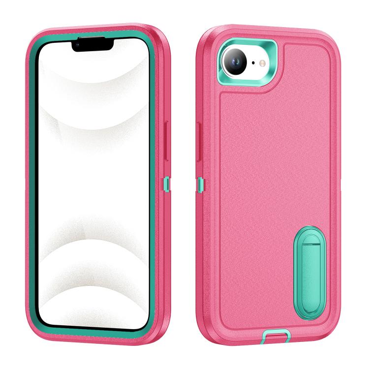 iPhone 16 Series Rugged PC + Silicone Phone Case with Holder