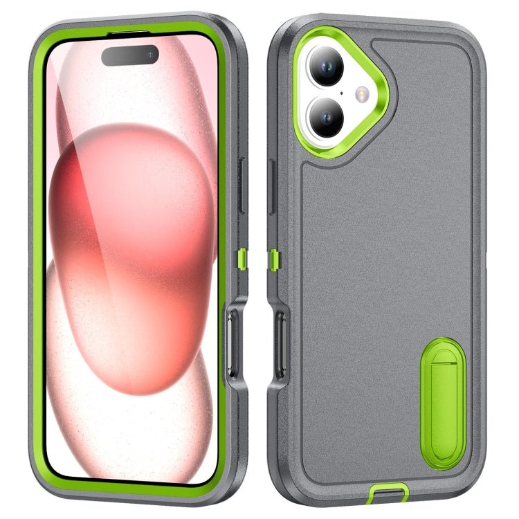iPhone 16 Series Rugged PC + Silicone Phone Case with Holder