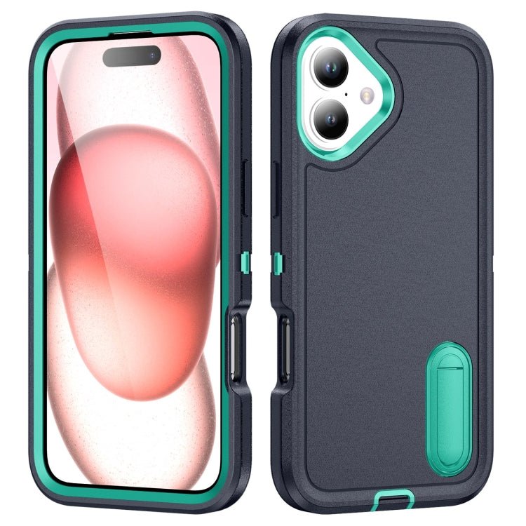 iPhone 16 Series Rugged PC + Silicone Phone Case with Holder