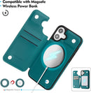 iPhone 16 Wallet Case Card Holder Cover Credit Card Slots Black