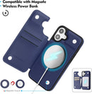 iPhone 16 Wallet Case Card Holder Cover Credit Card Slots Black