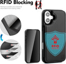 iPhone 16 Wallet Case Card Holder Cover Credit Card Slots Black