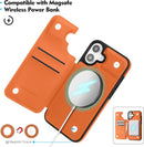 iPhone 16 Wallet Case Card Holder Cover Credit Card Slots Black