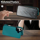 iPhone 16 Wallet Case Card Holder Cover Credit Card Slots Black