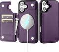 iPhone 16 Wallet Case Card Holder Cover Credit Card Slots Black
