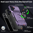 iPhone 16 Wallet Case Card Holder Store 2 Cards 360° Rotated Ring Stand Dual Layer Protection Wallet Phone Case