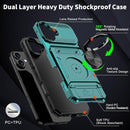 iPhone 16 Wallet Case Card Holder Store 2 Cards 360° Rotated Ring Stand Dual Layer Protection Wallet Phone Case