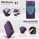 iPhone 16 Wallet Case RFID Blocking Zipper Credit Card Holder Slots Red