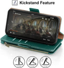 iPhone 16 Wallet Case RFID Blocking Zipper Credit Card Holder Slots Red