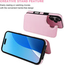 iPhone 16 Wallet Case with Card Holder PU Leather Kickstand Card Slots Case Black