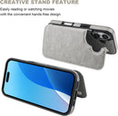 iPhone 16 Wallet Case with Card Holder PU Leather Kickstand Card Slots Case Black - Gorilla Cases