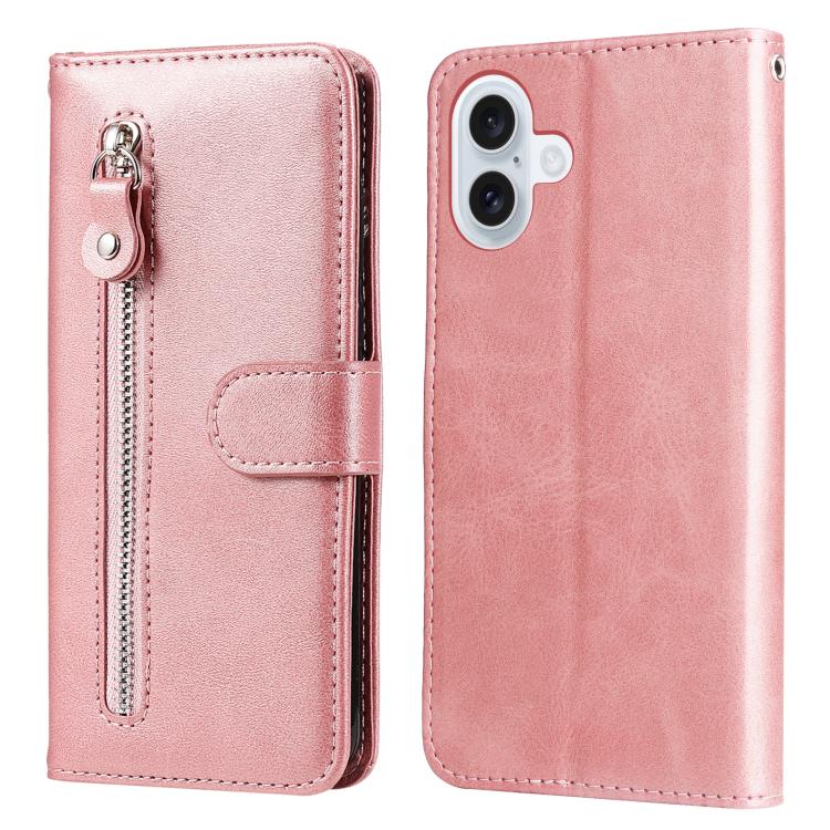iPhone 16/17 Calf Texture Zipper Leather Fashion Case