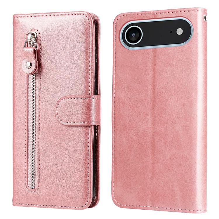 iPhone 16/17 Calf Texture Zipper Leather Fashion Case