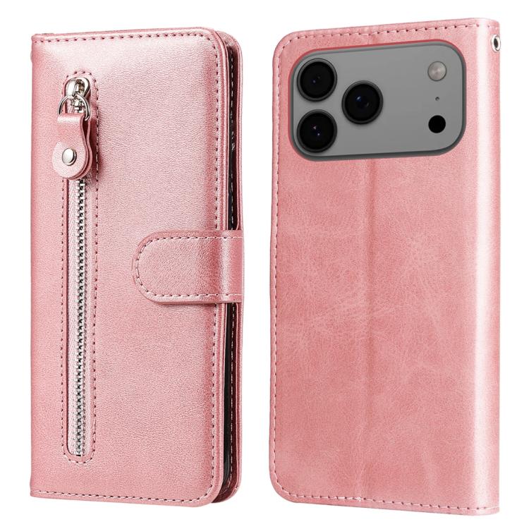 iPhone 16/17 Calf Texture Zipper Leather Fashion Case