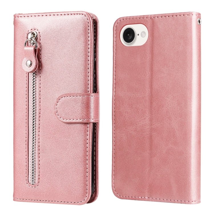 iPhone 16/17 Calf Texture Zipper Leather Fashion Case