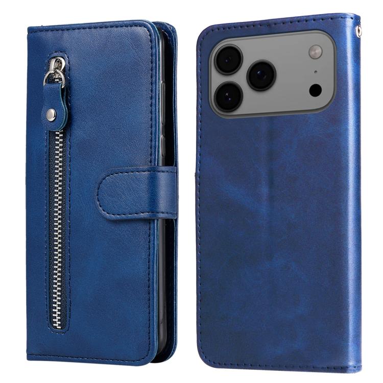 iPhone 16/17 Calf Texture Zipper Leather Fashion Case