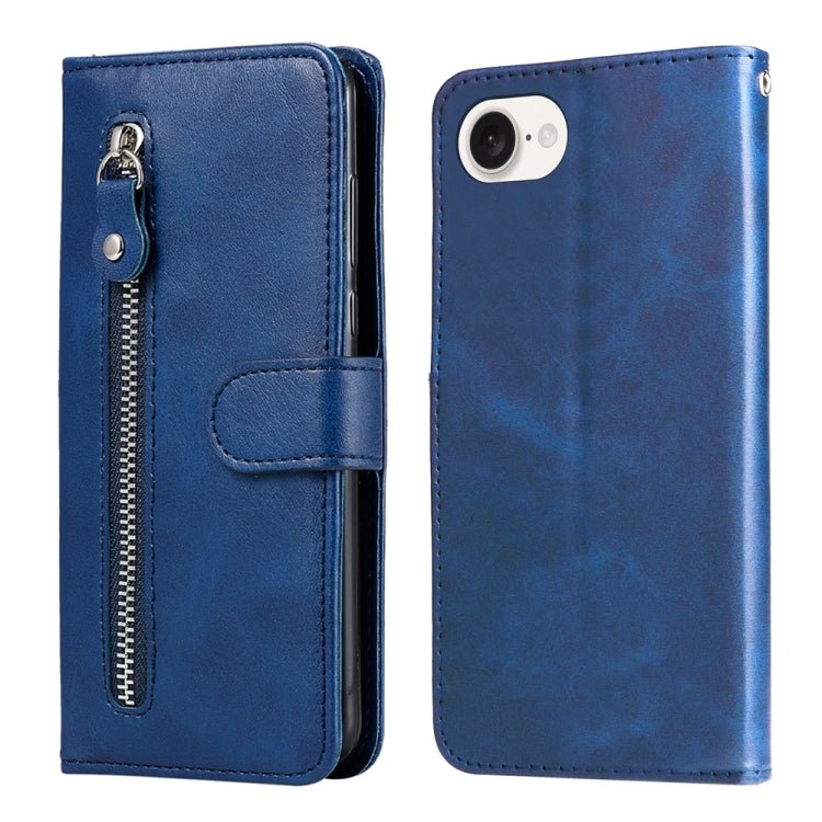 iPhone 16/17 Calf Texture Zipper Leather Fashion Case