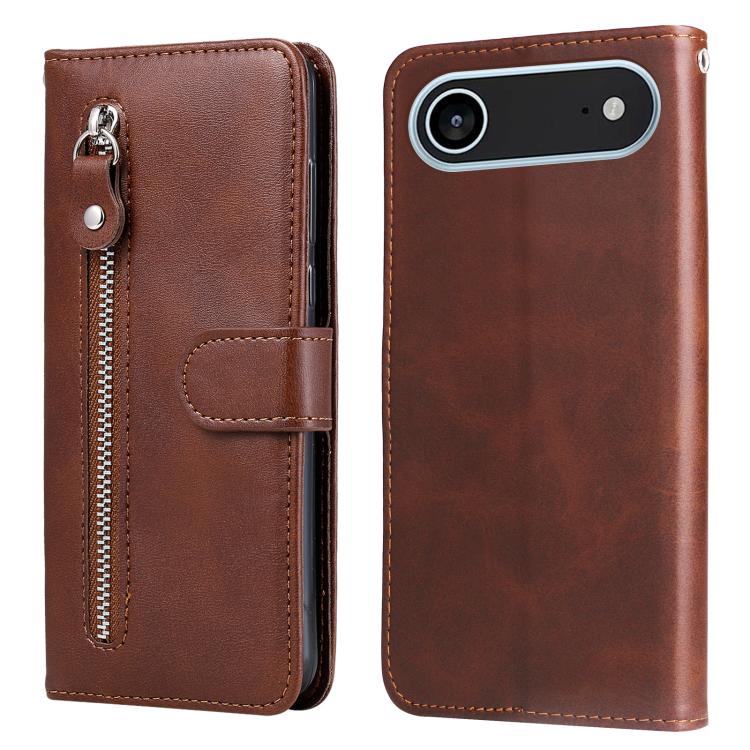 iPhone 16/17 Calf Texture Zipper Leather Fashion Case