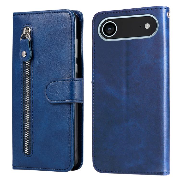 iPhone 16/17 Calf Texture Zipper Leather Fashion Case