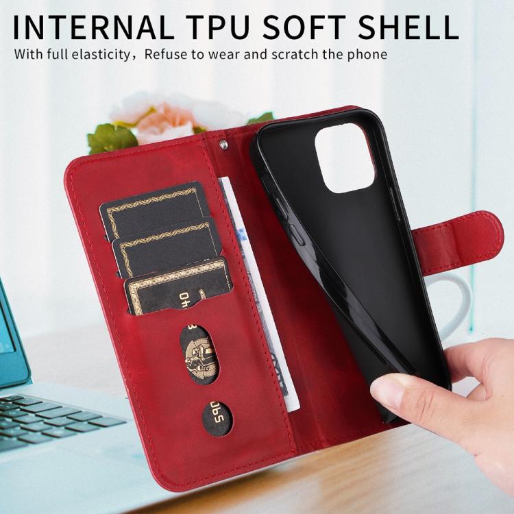 iPhone 16/17 Calf Texture Zipper Leather Fashion Case