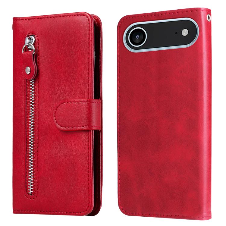iPhone 16/17 Calf Texture Zipper Leather Fashion Case