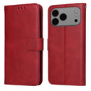 iPhone 16/17 Series Classic Calf Texture Flip Leather Phone Case