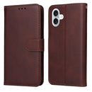 iPhone 16/17 Series Classic Calf Texture Flip Leather Phone Case