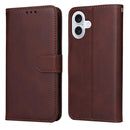 iPhone 16/17 Series Classic Calf Texture Flip Leather Phone Case