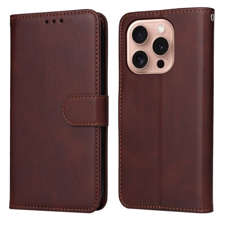 iPhone 16/17 Series Classic Calf Texture Flip Leather Phone Case