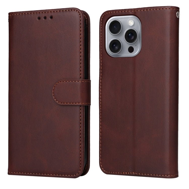 iPhone 16/17 Series Classic Calf Texture Flip Leather Phone Case