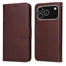 iPhone 16/17 Series Classic Calf Texture Flip Leather Phone Case