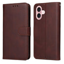 iPhone 16/17 Series Classic Calf Texture Flip Leather Phone Case