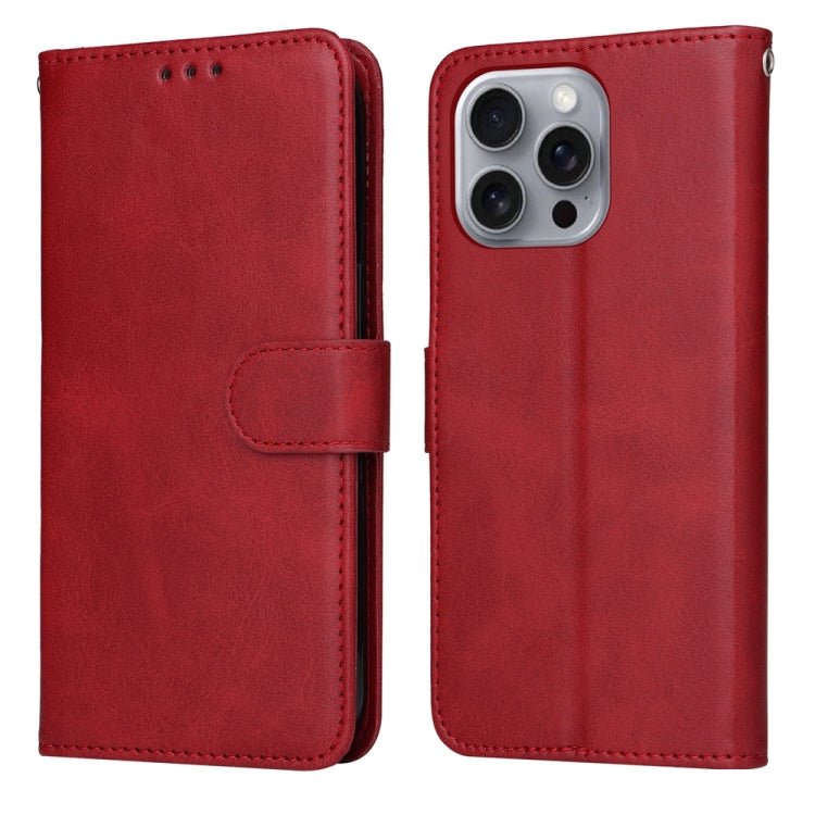 iPhone 16/17 Series Classic Calf Texture Flip Leather Phone Case