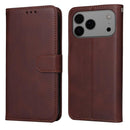 iPhone 16/17 Series Classic Calf Texture Flip Leather Phone Case