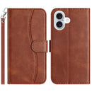 iPhone 16/17 Series Dual - Folded S - shape Leather Phone Case