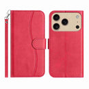 iPhone 16/17 Series Dual - Folded S - shape Leather Phone Case